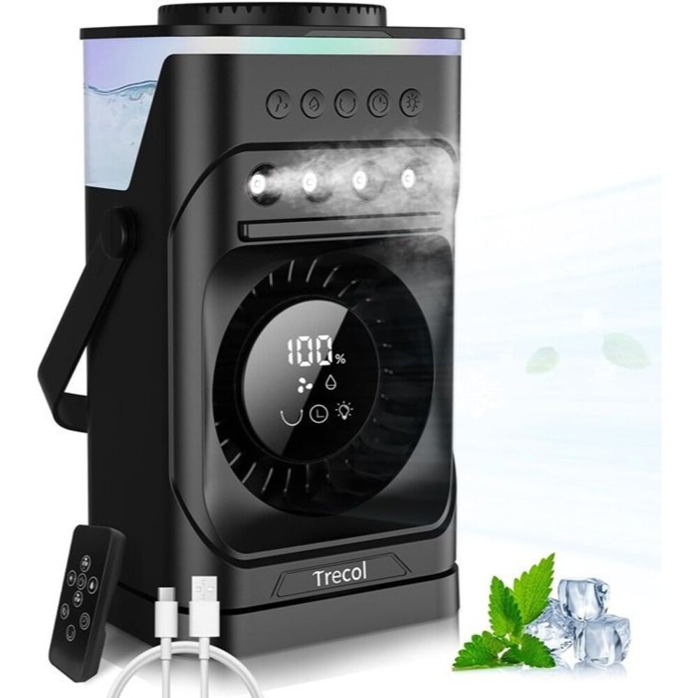 Portable Air Conditioner Fan, 900ML Misting Fan with 3 Cool Mist Levels